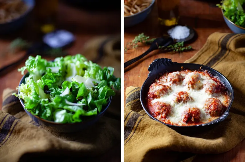 Gratin de pates aux boulettes de viande